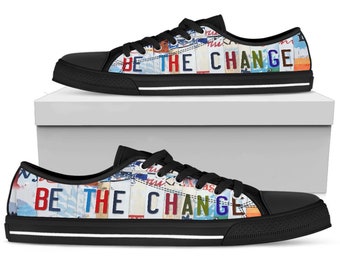 Be The Change custom lage sneakers: cadeau voor dames