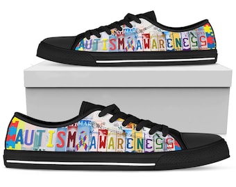 Autismus-Bewusstseins-Turnschuhe: Benutzerdefinierte Segeltuchschuhe für Frauen