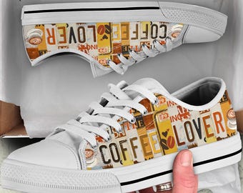 Kaffeeliebhaber Low-Top Sneakers: Individuelles Kaffee Geschenk