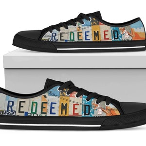 Redeemed Custom Shoes, Jesus Shoes, Christian Shoes, Women Gift for Her, Custom Personal Sneakers, Christian Sneakers