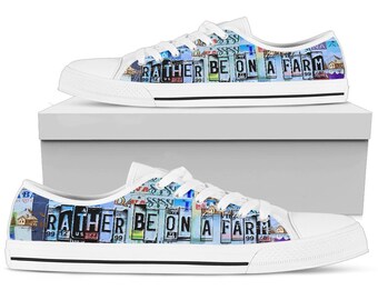 Lieber auf einem Bauernhof sein Canvas Sneakers | Benutzerdefinierte Landhausschuhe