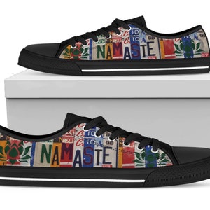 Chaussures personnalisées Namaste, cadeau femme pour elle, baskets personnelles personnalisées, chaussures basses personnalisées