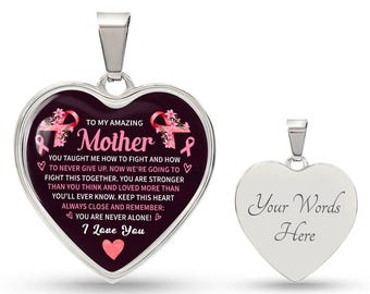 Brustkrebs Kriegerin Herz Halskette: Individuelles Geschenk für Frauen