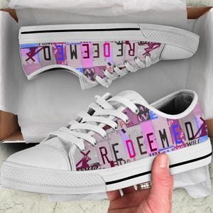 Redeemed Custom Shoes, Jesus Shoes, Christian Shoes, Women Gift for Her, Custom Personal Sneakers, Christian Sneakers