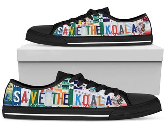 Save The Koala Custom Low Top Sneakers: Frauen Geschenk
