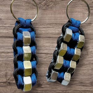 Fidget Paracord Hex Nut Keychains and Backpack Bling