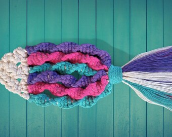 Large Macrame Fish Keychain