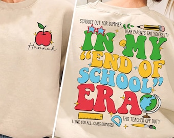 Teacher Last Day of School shirt, Hello Summer Happy Last Day of School Tee, End Of School, Goodbye School, Custom Name Teacher Shirt