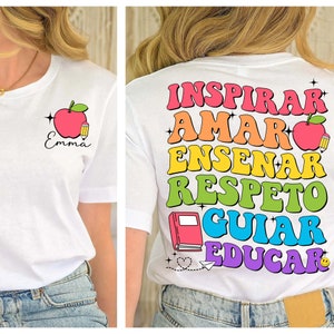 Inspirar Amar Ensenar Shirt, Teacher Shirt, Maestra Shirt, Teach Love Inspire, Maestra Bilingual Teacher Shirt, Teacher Appreciation Gift