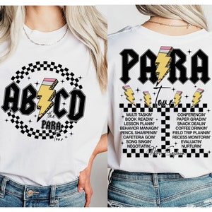 Camiseta de Para Tour, camiseta divertida de Parapro, camiseta de maestro con nombre personalizado, camiseta de Para Tour ABCD, camiseta de maestro de jardín de infantes, camiseta de vida de maestro