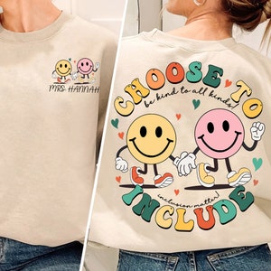 Choose To Include Shirt, Custom Name Sped Teacher Shirt, Autism Awareness TShirt, Neurodiversity Shirts, Autism Acceptance Gift