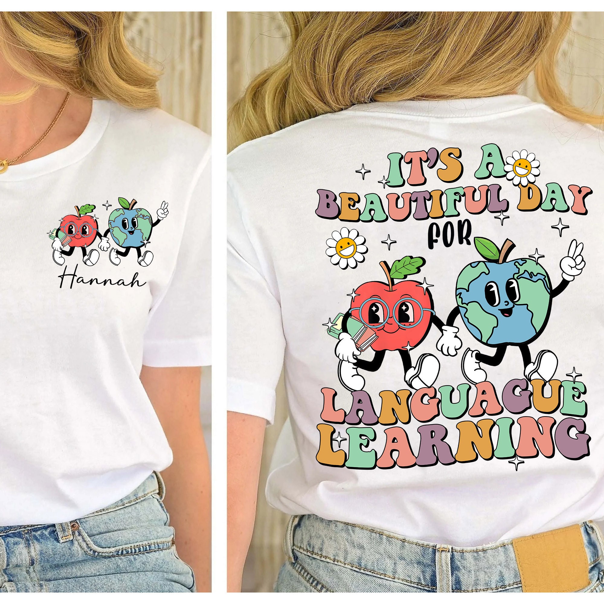 It's A Beautiful Day For Language Learning Shirt, Custom Name Teacher Shirt, Language Teacher Shirt, Teacher Gift, Grammar Teacher Shirt