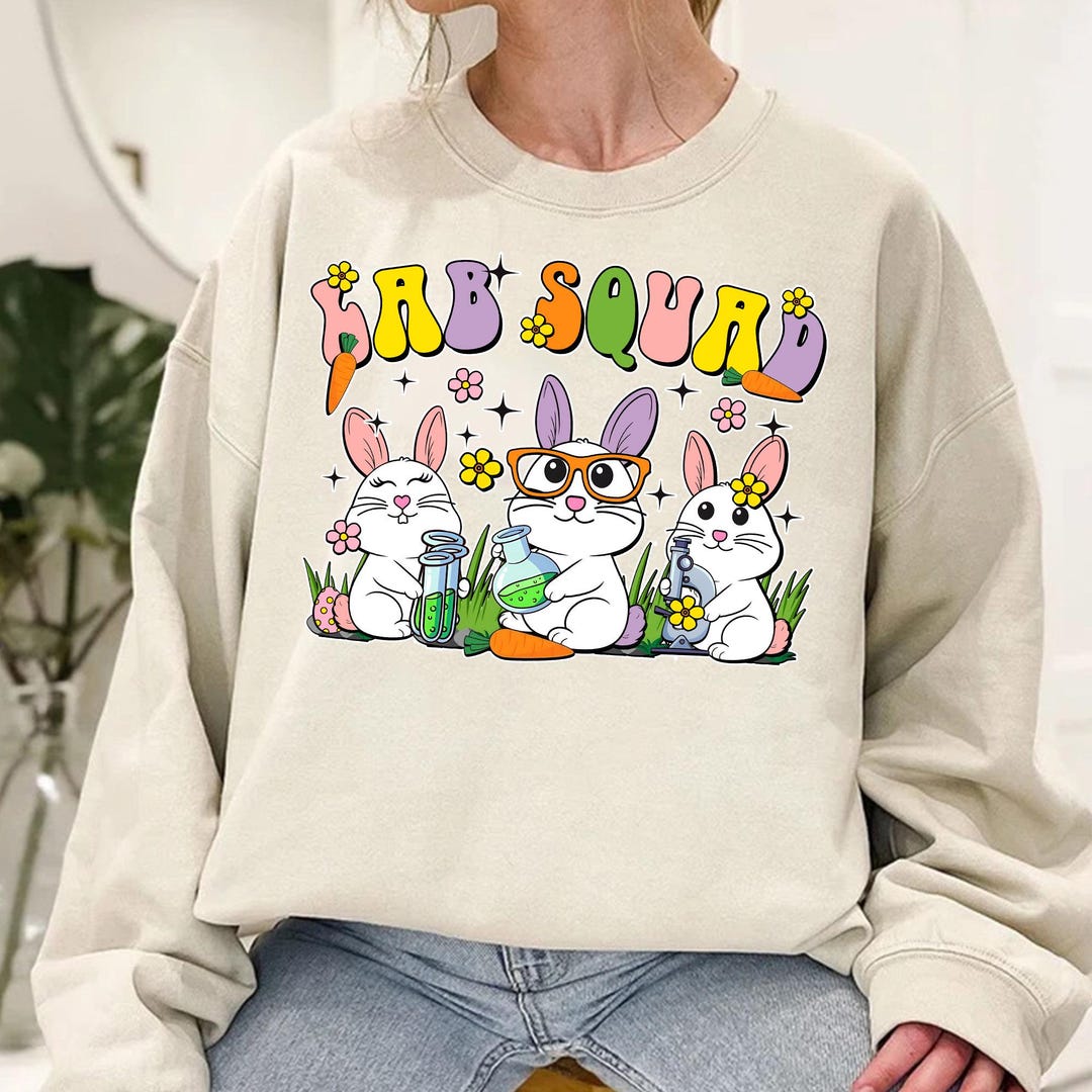 Happy Easter Day Lab Squad Shirt, Laboratory Shirt, Bunny Lab Tech ...