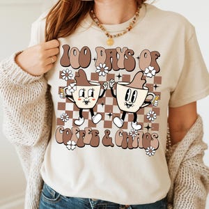 100 Days Of Coffee And Chaos Shirt, Teacher Appreciation Shirt, 100th Day Of School Shirt, Teacher Life Shirt, Teacher Gift