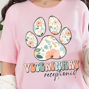 Floral Veterinary Receptionist Shirt, Veterinary Tech Sweateshirt, It&#39;s A Good Day To Save Animal Tee, Vet Staff Shirt