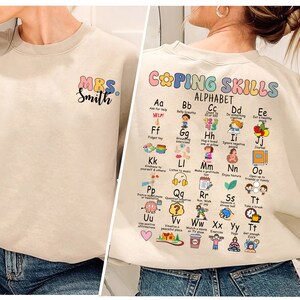 Coping Skill Alphabet Shirt, Custom Teacher Shirt, School Counselor Shirt, Therapist Shirt, Mental Health Shirt, Psychologist Shirt