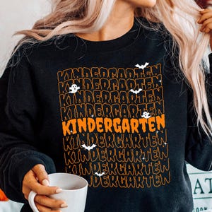 Kindergarten Halloween Shirt, Halloween Teacher Shirt, Spooky Teacher Shirt, Fall Teacher Shirt, Ghost Teacher Shirt, Teacher Gift