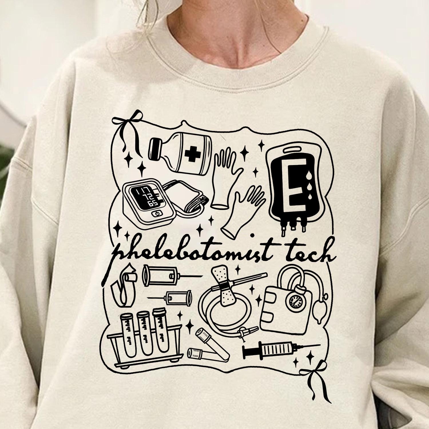 Phlebotomist Tech Shirt, Phlebotomy Sweatshirt, Nursing Student Tee, Nurse Appreciation Shirt, Phleb Tech Hoodie, Gift For Her