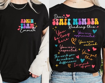 Shirt hoofd leraar beheerder, leraar terug naar school gepersonaliseerd shirt schoolpersoneel, shirt Dream Team leraar, cadeau leraar
