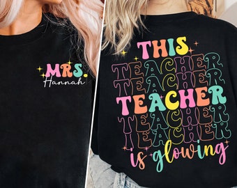 This Teacher Is Glowing Shirt, Hello Sumer Shirt, End Of School Shirt, Last Day OF School Shirt, Custom Teacher Shirt, Teacher Gift