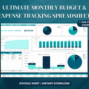 ULTIMATE Monthly Budget Tracking Spreadsheet and Dashboard - Etsy