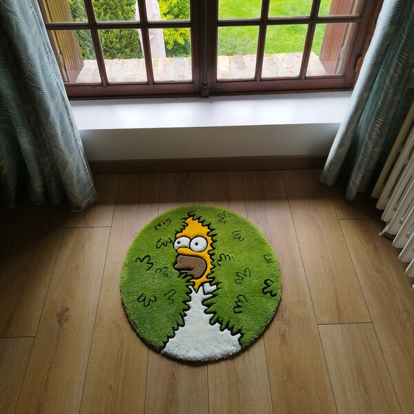 Tapis Homer Simpson | Fait à la main, fabriqué en France | Handmade, made in France