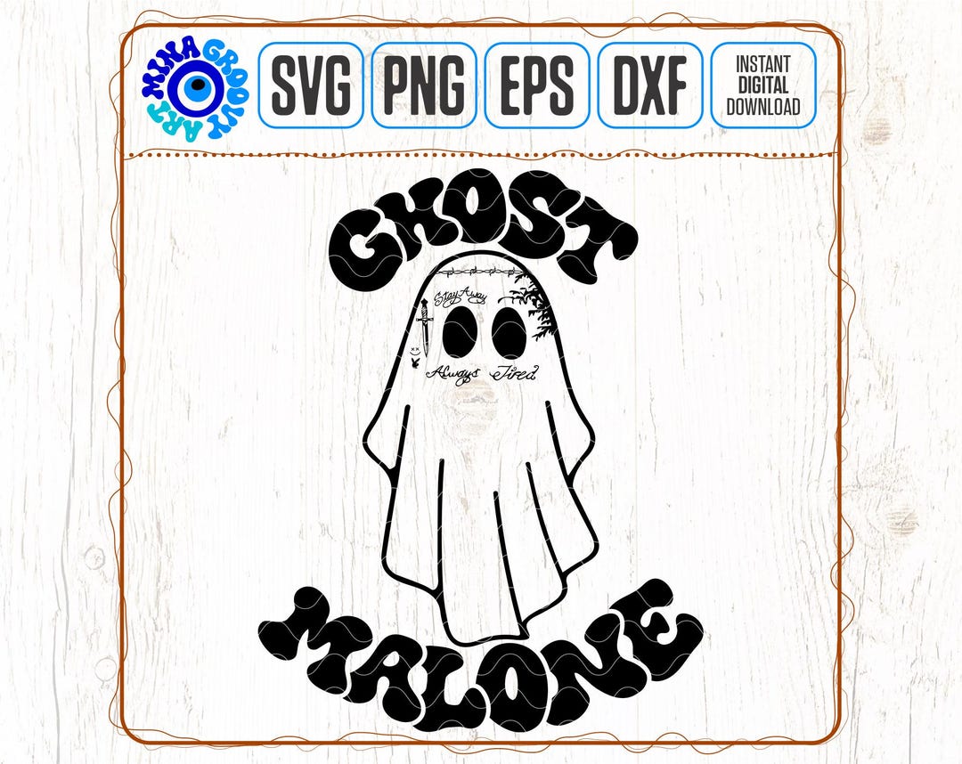 Buy Ghost Malone SVG PNG DXF, Ghost Png Sublimation, Groovy Ghost ...
