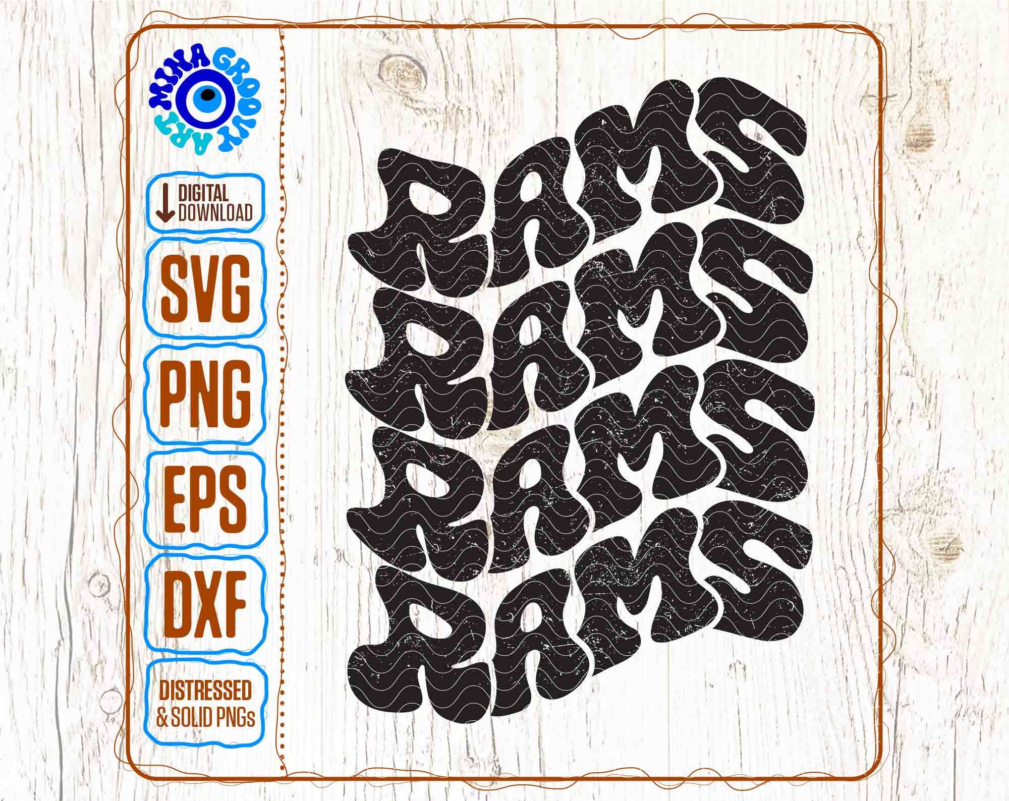Stacked Rams SVG PNG DXF, Wavy Mascot T-shirt Sublimation Dtf Transfer ...