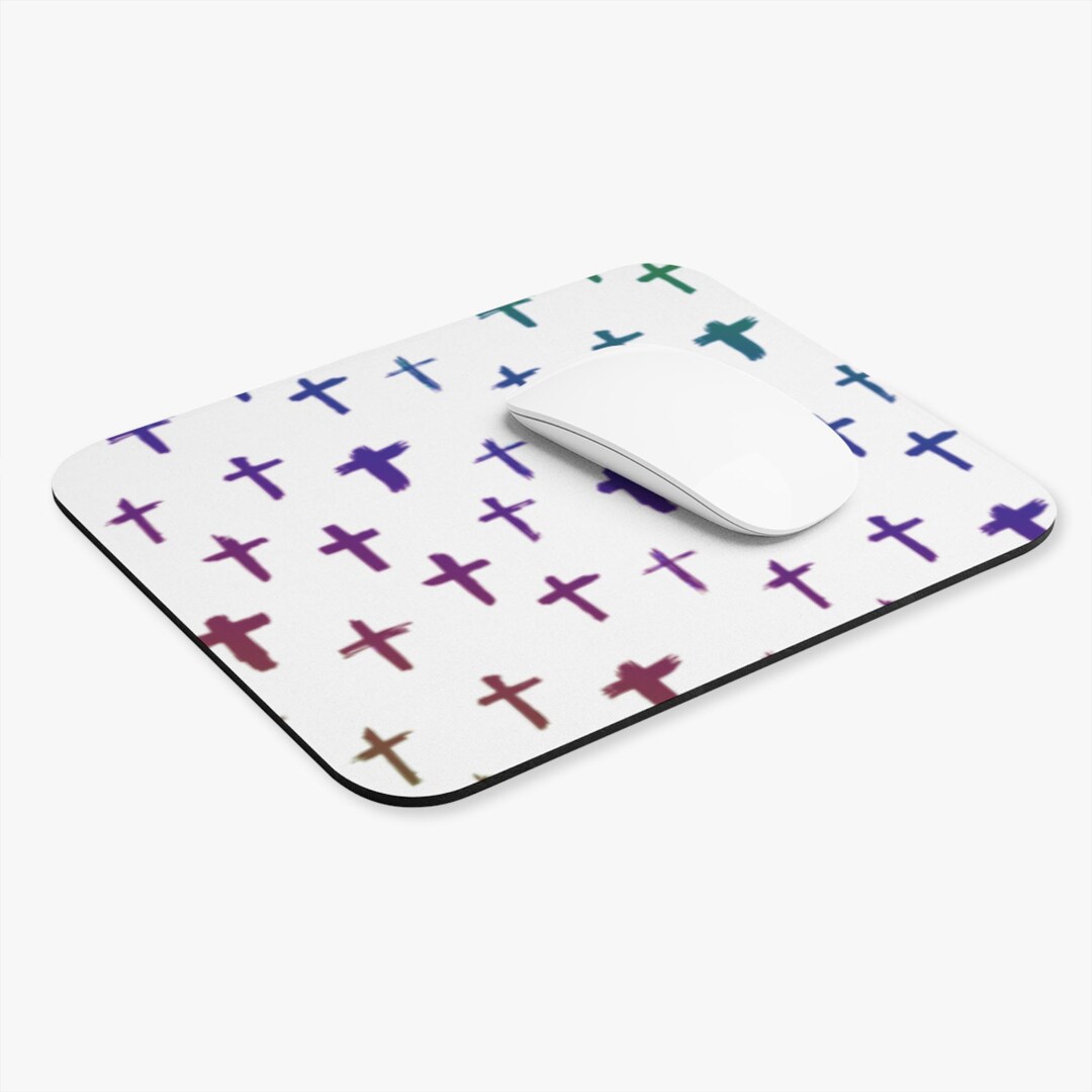 Colorful Cross Mouse Pad | Inspirational Office Decor, Christian Gift ...