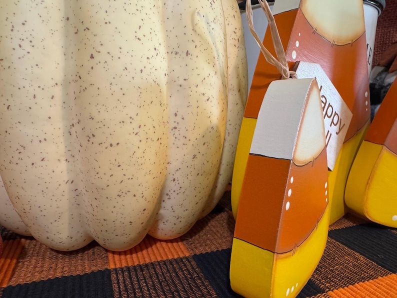 Wooden Candy Corn Fall Decoration Halloween Decor Set Piece Farmhouse ...