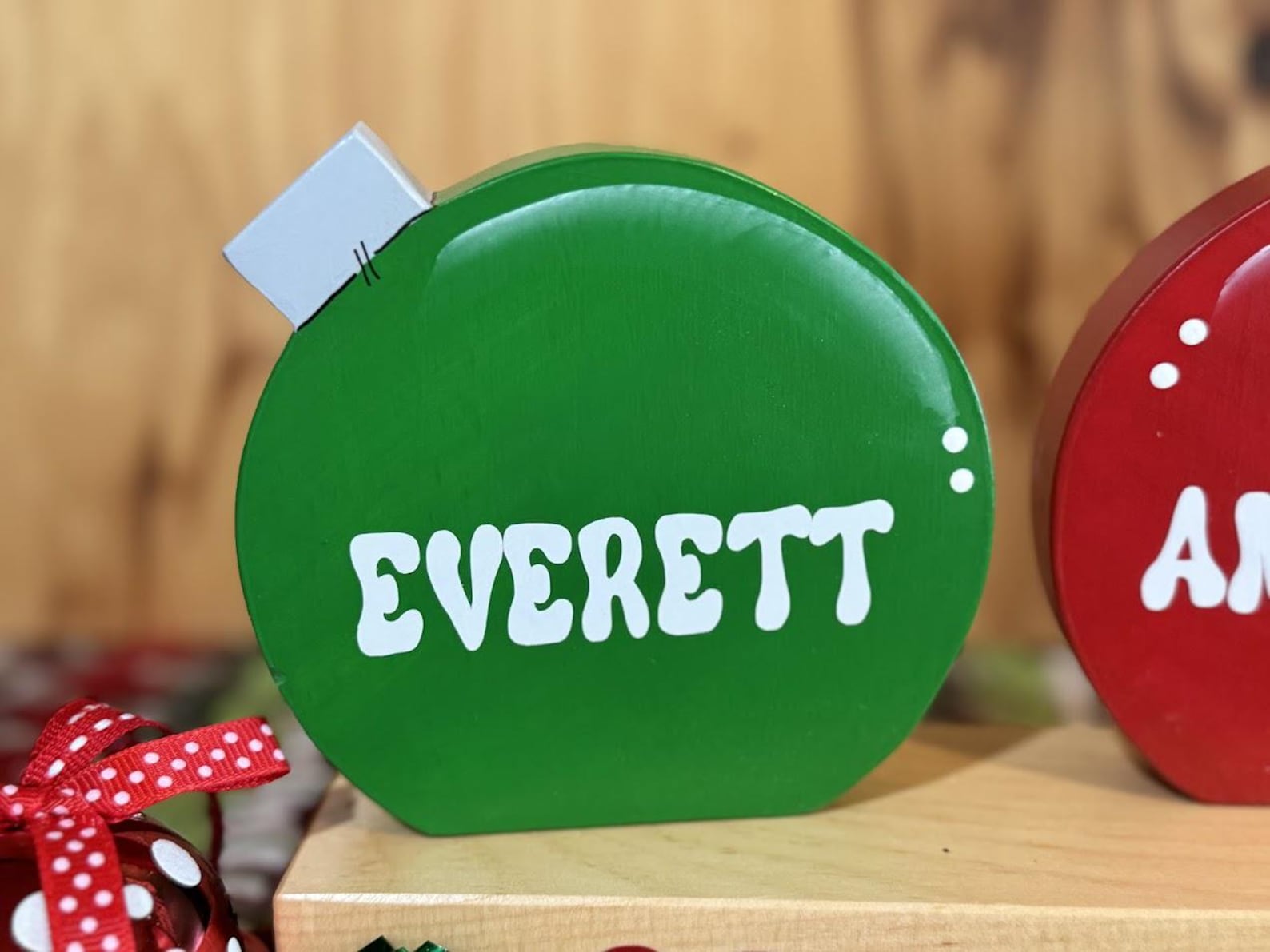 Personalized Family Chistmas Ornaments Block Set, Custom Wooden ...