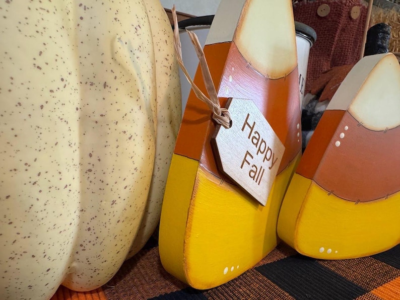 Wooden Candy Corn Fall Decoration Halloween Decor Set Piece Farmhouse ...