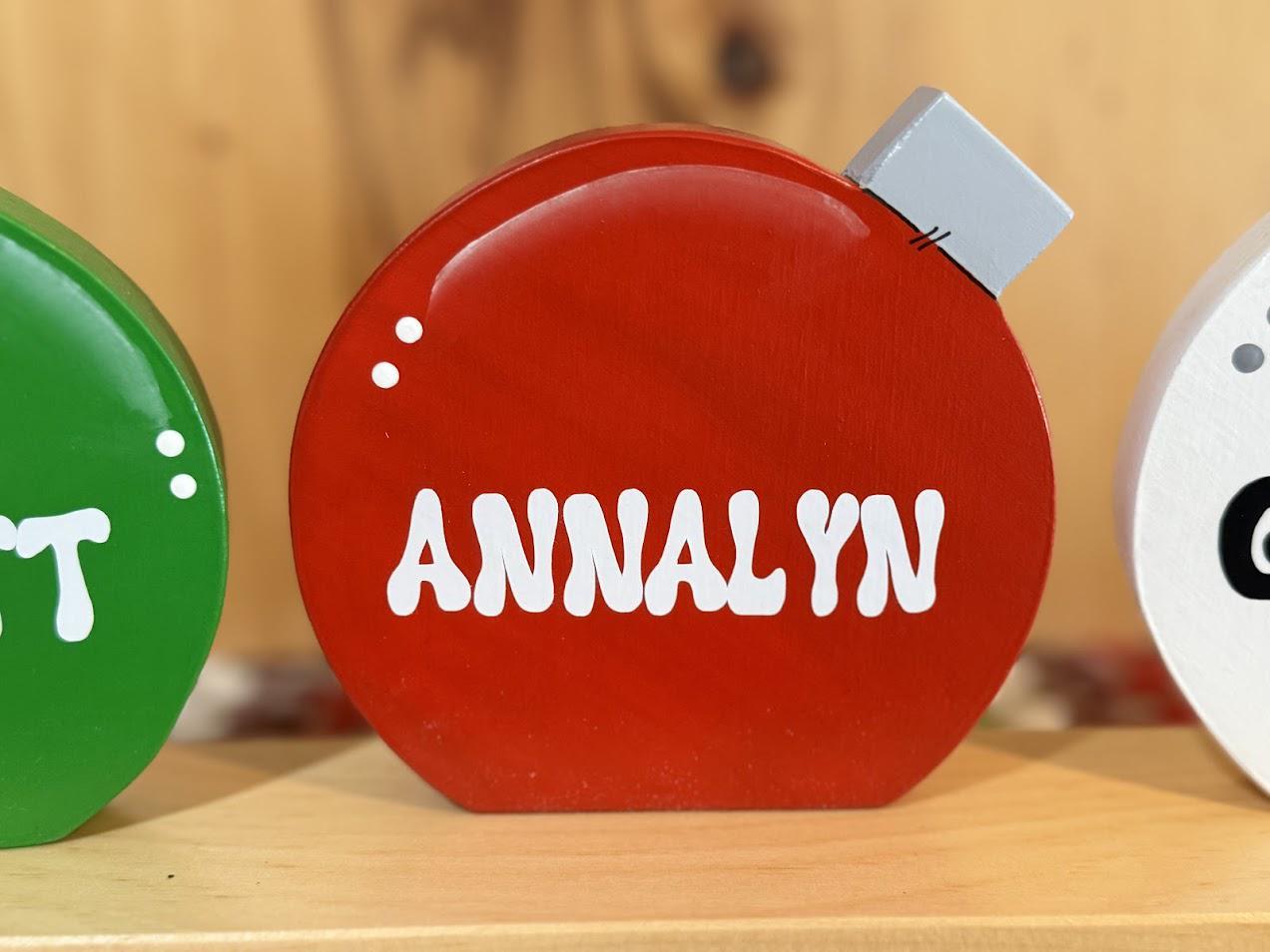 Personalized Family Chistmas Ornaments Block Set, Custom Wooden ...