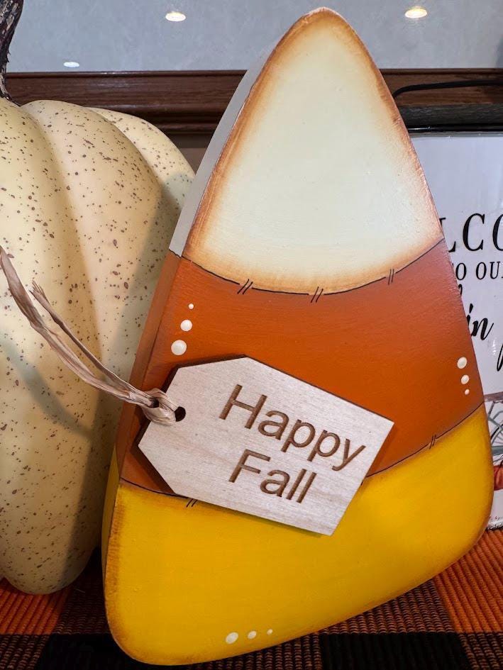 Wooden Candy Corn Fall Decoration Halloween Decor Set Piece Farmhouse ...