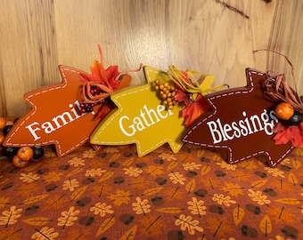 Wooden Autumn Leaf Fall Decor Tier Tray Shelf Sitter Maple Leaves Tabletop Accent Rustic Farmhouse Harvest Decoration Mantle Display