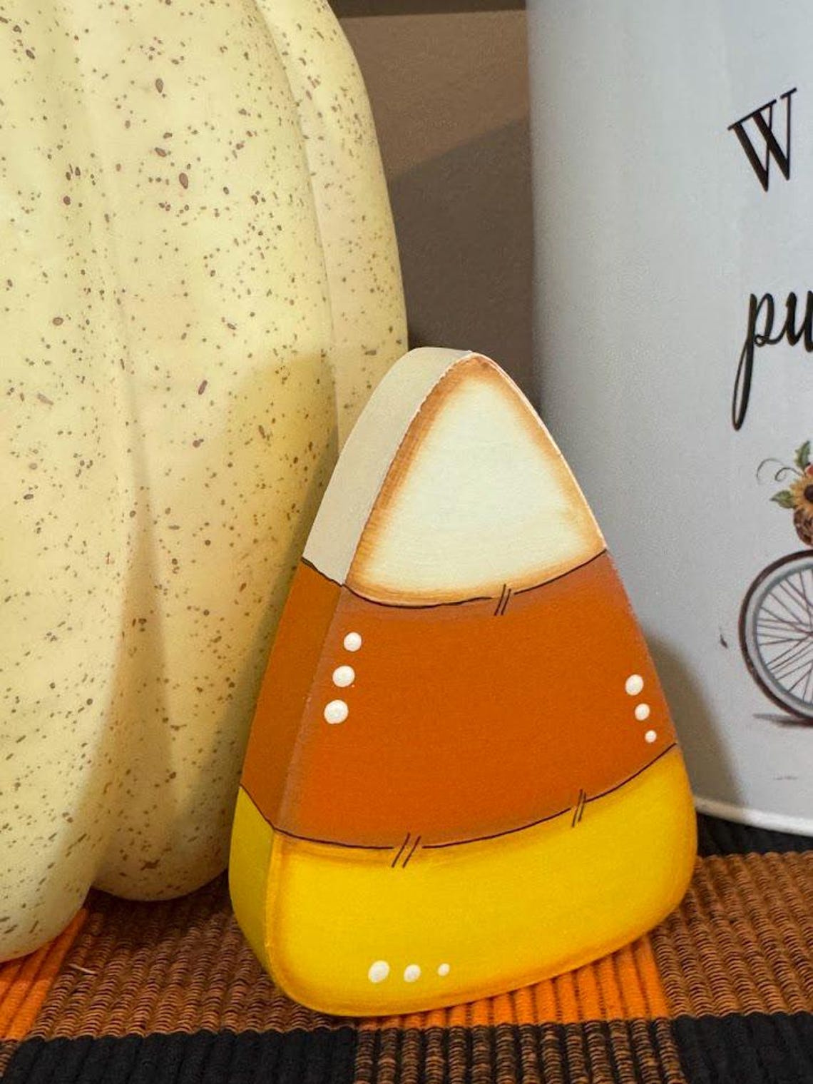 Hand Painted Wooden Candy Corn Set: Halloween Tiered Tray Decor - Etsy