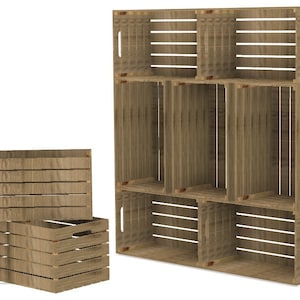 DIY Wood Crate Woodworking Plans - Storage - Display - Records - Decor - Booth Display - Farmer&#39;s Market - Craft Show - Easy to Build