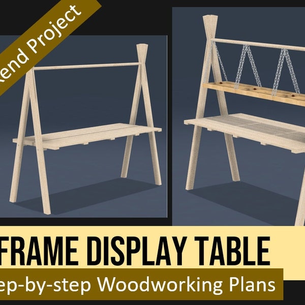 Minimalist Industrial A-Frame Display Table Woodworking Plans - Versatile and easy-to-assemble and transport for your art show or craft show