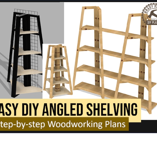 DIY Angled Open Shelving Plans - Perfect for mobile display at craft shows