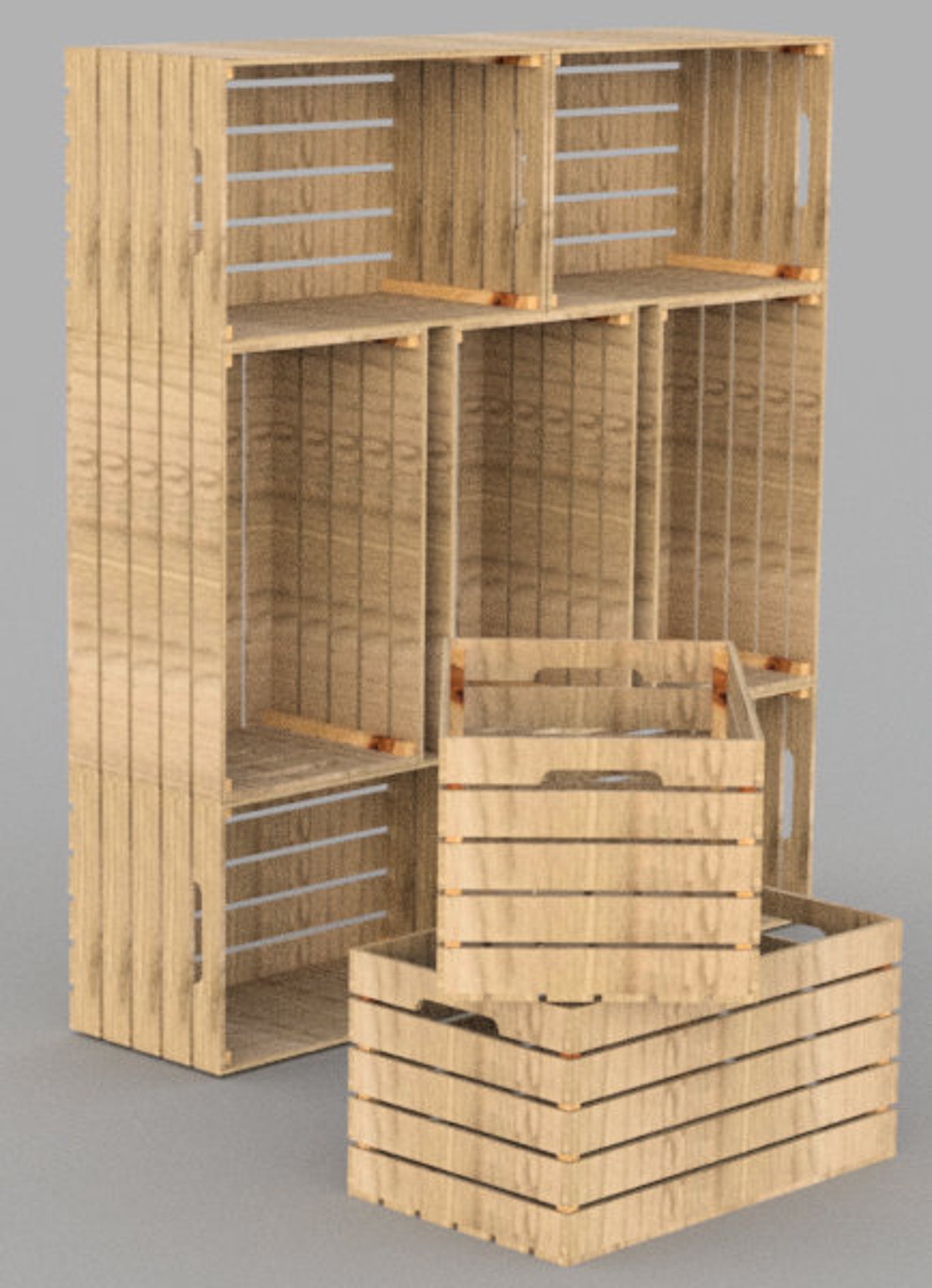 Wood Crate Rack DIY Wood Crate Woodworking Plans - Storage - Display - Records - Decor ...