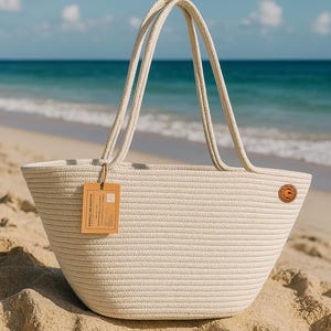Elegante bolso de playa de yute – Bolso ecológico hecho a mano para mujer – Bolso de hombro de verano – Sostenible y natural – Monedero tejido – Vigo Tuca