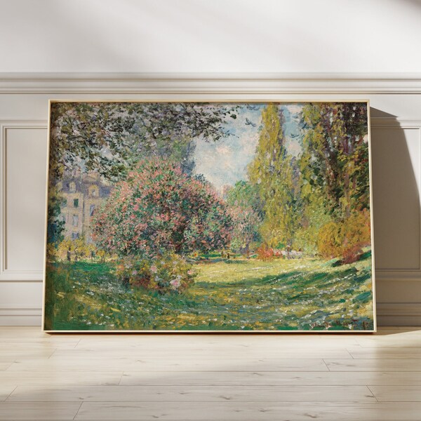 Claude Monet The Parc Monceau Print, Impressionism Poster, Landscape Painting, Famous Artist Print, Green Natural Print, Housewarming Gift