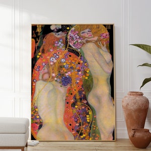 Gustav Klimt Water Serpents Print, Modern Artwork, Gallery Wall Print, Popular Klimt Art, Famous Painting, Gift For Man, Vintage Home Decor
