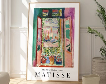 Henri Matisse The Open Window Print, Moderne, Kleurrijke Poster, Woonkamer, Slaapkamer Decor, Minimalistisch, Boho, Cadeau voor kunstliefhebber