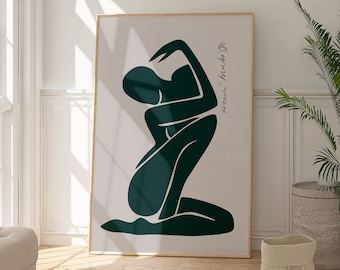Henri Matisse Abstract Illustration Print, Minimalist Poster, Living Room Wall Art, Modern Home Wall Decor, Boho Print, Fine Art Womans Gift
