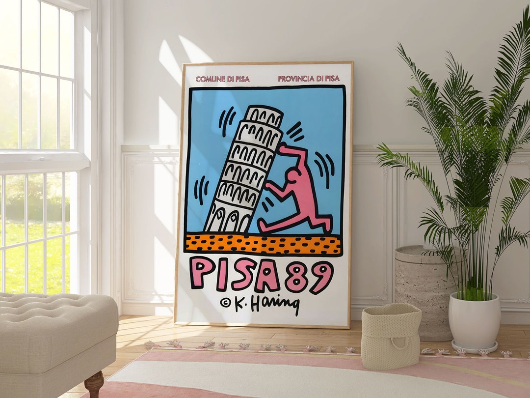 Keith Haring Pisa Print, Famous Artist, Pop Art Poster, Popular Right ...