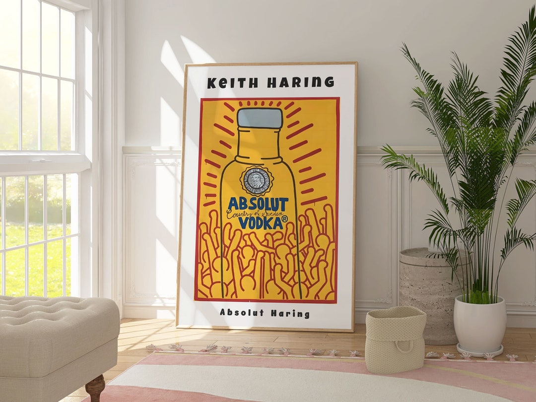 Keith Haring Absolut Vodka Print, Pop Art Party Print, Absolut Haring
