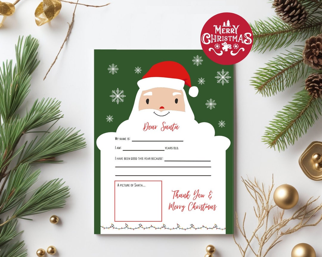 Santa Letters Printable Santa Wish List Christmas Activity - Etsy