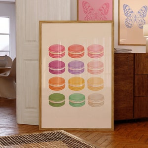 Y2K Macaron Kitchen Food Wall Art| Wall Decor| Digital Prints| Home Decor| Trendy Art Print