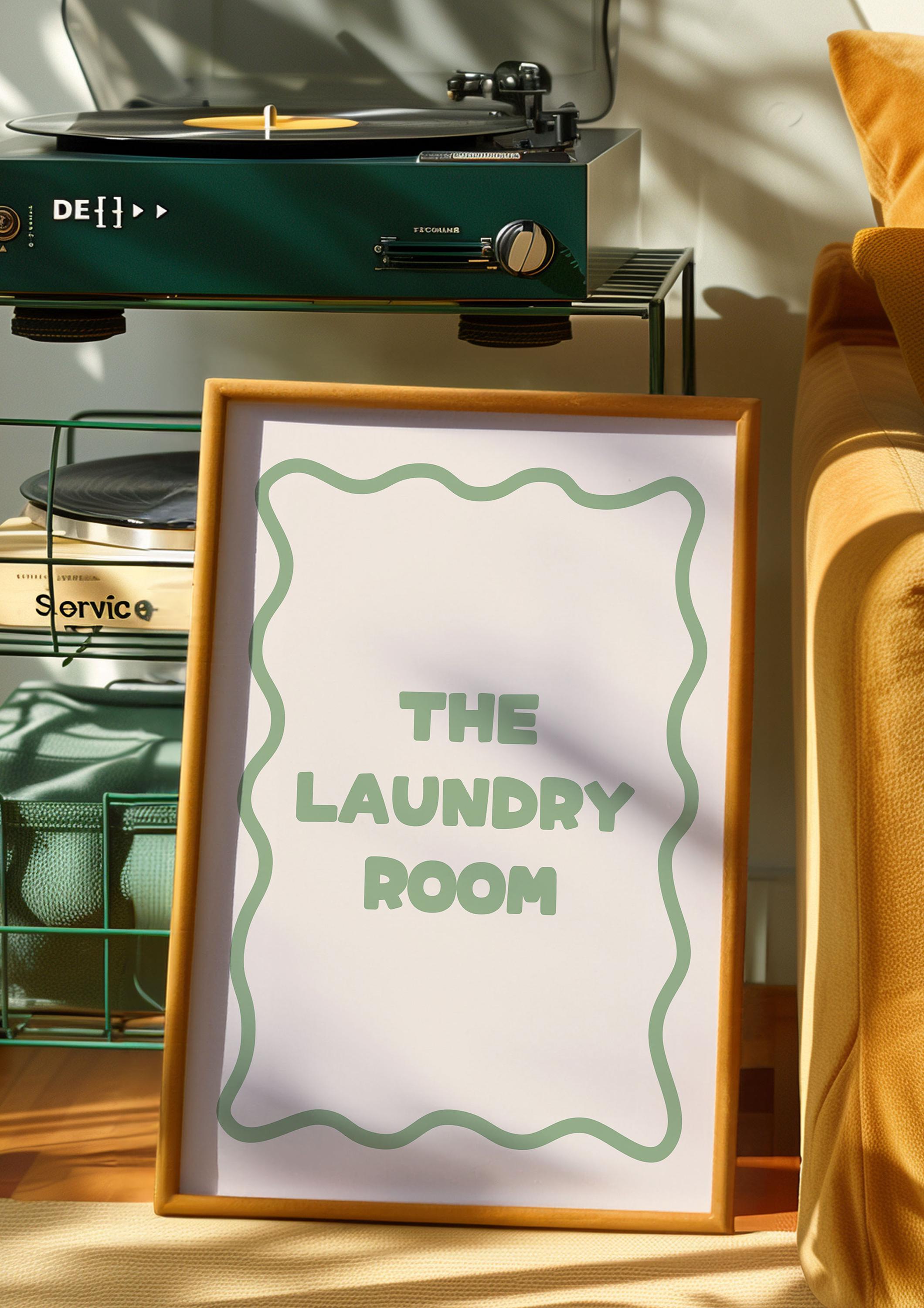 The Laundry Room Digital Poster | Girly Saga Green Laundry Rules ...